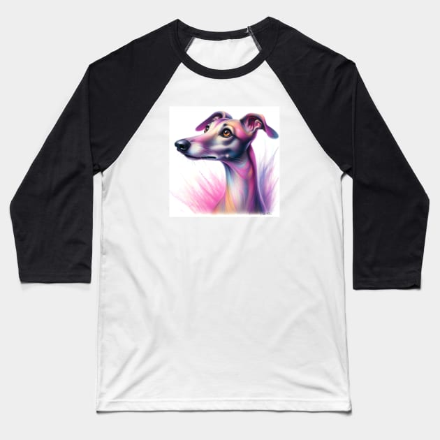 Beautiful Greyhound Dog Pastel Color Baseball T-Shirt by Greyhounds Are Greyt